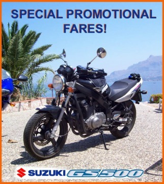 Special Fares Suzuki GS500, the cheapest rent ever! Special Fares Suzuki GS500, the cheapest rent ever!